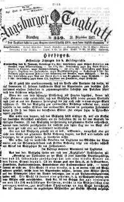 Augsburger Tagblatt Dienstag 31. Dezember 1867