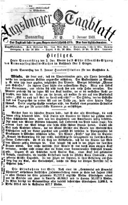 Augsburger Tagblatt Donnerstag 2. Januar 1868