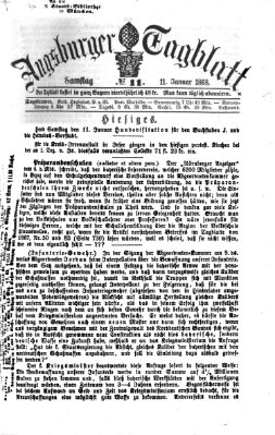 Augsburger Tagblatt Samstag 11. Januar 1868