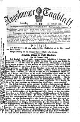 Augsburger Tagblatt Sonntag 12. Januar 1868