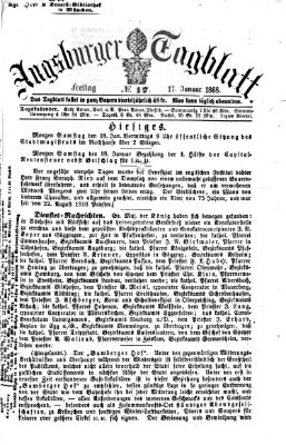 Augsburger Tagblatt Freitag 17. Januar 1868