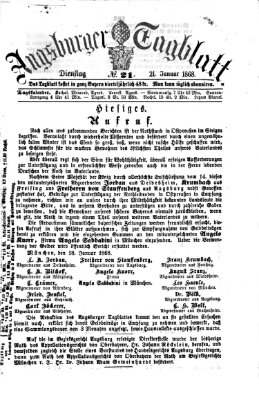 Augsburger Tagblatt Dienstag 21. Januar 1868