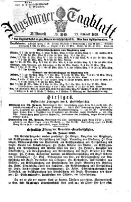 Augsburger Tagblatt Mittwoch 29. Januar 1868