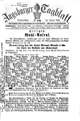 Augsburger Tagblatt Donnerstag 30. Januar 1868