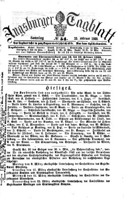 Augsburger Tagblatt Sonntag 23. Februar 1868