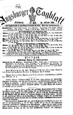 Augsburger Tagblatt Mittwoch 26. Februar 1868