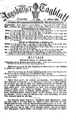 Augsburger Tagblatt Donnerstag 27. Februar 1868