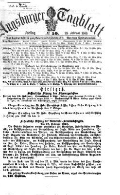 Augsburger Tagblatt Freitag 28. Februar 1868