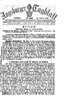 Augsburger Tagblatt Samstag 29. Februar 1868