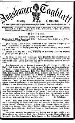 Augsburger Tagblatt Montag 2. März 1868