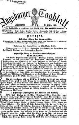 Augsburger Tagblatt Mittwoch 11. März 1868