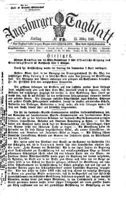 Augsburger Tagblatt Freitag 13. März 1868