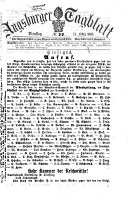 Augsburger Tagblatt Dienstag 17. März 1868