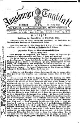 Augsburger Tagblatt Mittwoch 18. März 1868