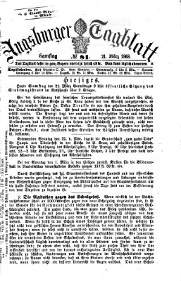 Augsburger Tagblatt Samstag 21. März 1868