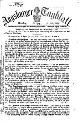 Augsburger Tagblatt Dienstag 31. März 1868