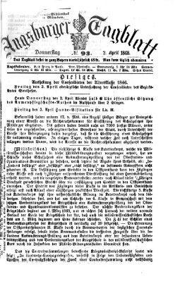 Augsburger Tagblatt Donnerstag 2. April 1868