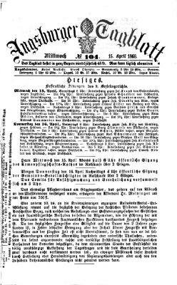 Augsburger Tagblatt Mittwoch 15. April 1868