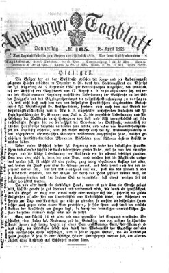 Augsburger Tagblatt Donnerstag 16. April 1868