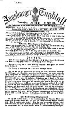 Augsburger Tagblatt Donnerstag 23. April 1868