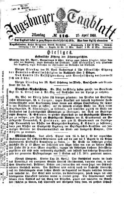 Augsburger Tagblatt Montag 27. April 1868