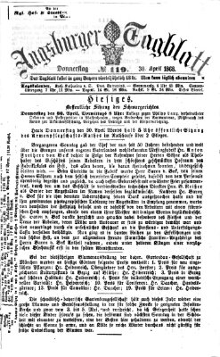 Augsburger Tagblatt Donnerstag 30. April 1868