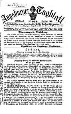 Augsburger Tagblatt Mittwoch 17. Juni 1868