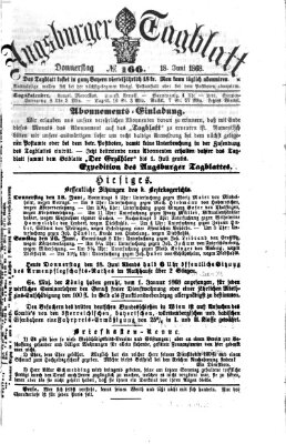 Augsburger Tagblatt Donnerstag 18. Juni 1868