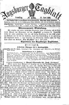 Augsburger Tagblatt Samstag 27. Juni 1868
