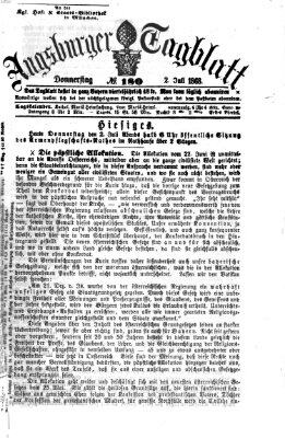 Augsburger Tagblatt Donnerstag 2. Juli 1868