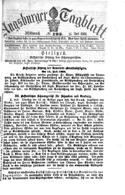 Augsburger Tagblatt Mittwoch 15. Juli 1868