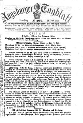 Augsburger Tagblatt Samstag 18. Juli 1868