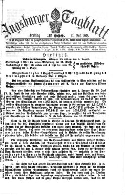 Augsburger Tagblatt Freitag 31. Juli 1868