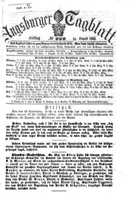 Augsburger Tagblatt Freitag 14. August 1868