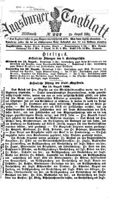 Augsburger Tagblatt Mittwoch 19. August 1868