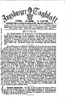 Augsburger Tagblatt Samstag 22. August 1868