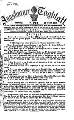 Augsburger Tagblatt Samstag 29. August 1868