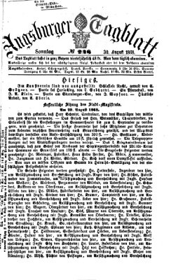 Augsburger Tagblatt Sonntag 30. August 1868