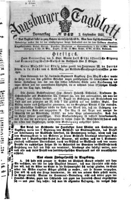 Augsburger Tagblatt Donnerstag 3. September 1868