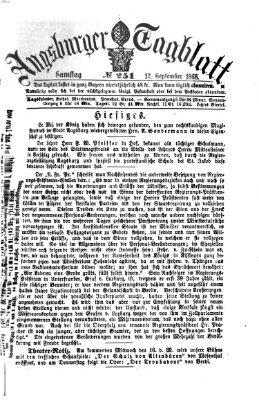 Augsburger Tagblatt Samstag 12. September 1868