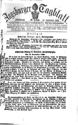 Augsburger Tagblatt Mittwoch 16. September 1868