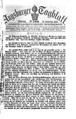 Augsburger Tagblatt Montag 21. September 1868