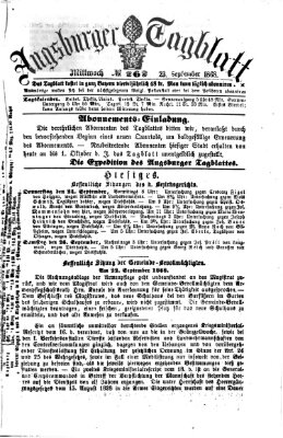 Augsburger Tagblatt Mittwoch 23. September 1868