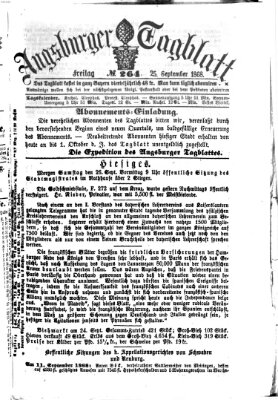 Augsburger Tagblatt Freitag 25. September 1868