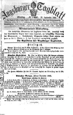 Augsburger Tagblatt Montag 28. September 1868