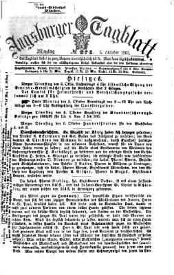 Augsburger Tagblatt Montag 5. Oktober 1868