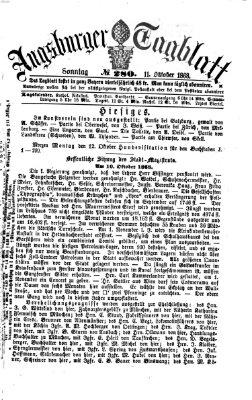 Augsburger Tagblatt Sonntag 11. Oktober 1868