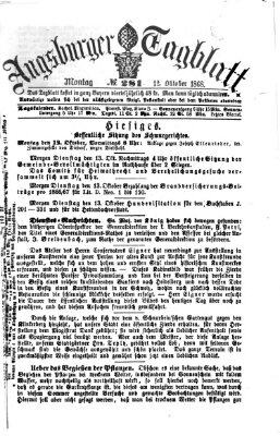 Augsburger Tagblatt Montag 12. Oktober 1868