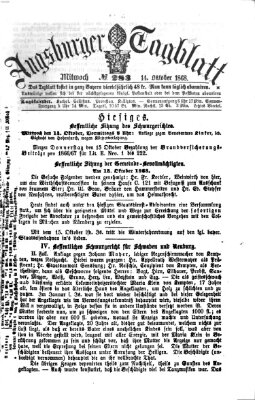 Augsburger Tagblatt Mittwoch 14. Oktober 1868