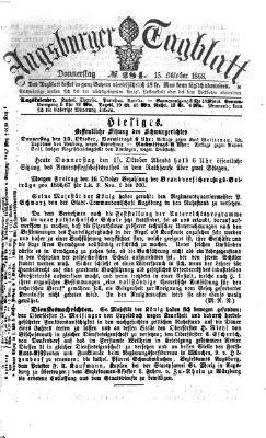 Augsburger Tagblatt Donnerstag 15. Oktober 1868